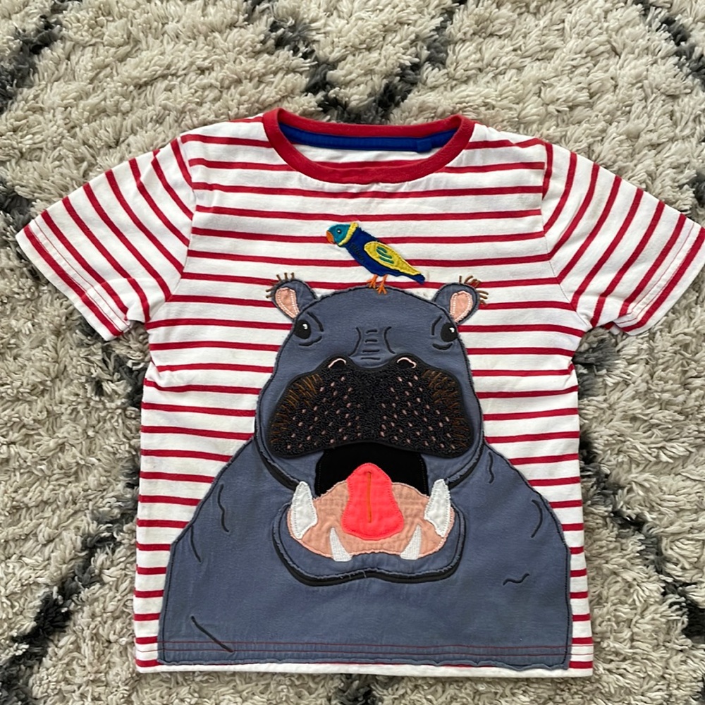 Ugly Mini Boden ‘Hippo’ Appliqué T-Shirt